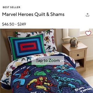 Pottery Barn Kids Marvel Heroes Quilt - Blue and Red